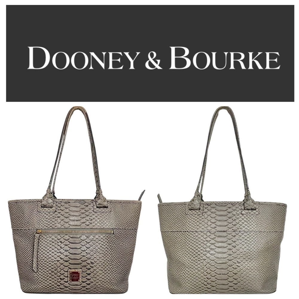 Dooney & Bourke Gray Python Embossed Tote Bag - image 3